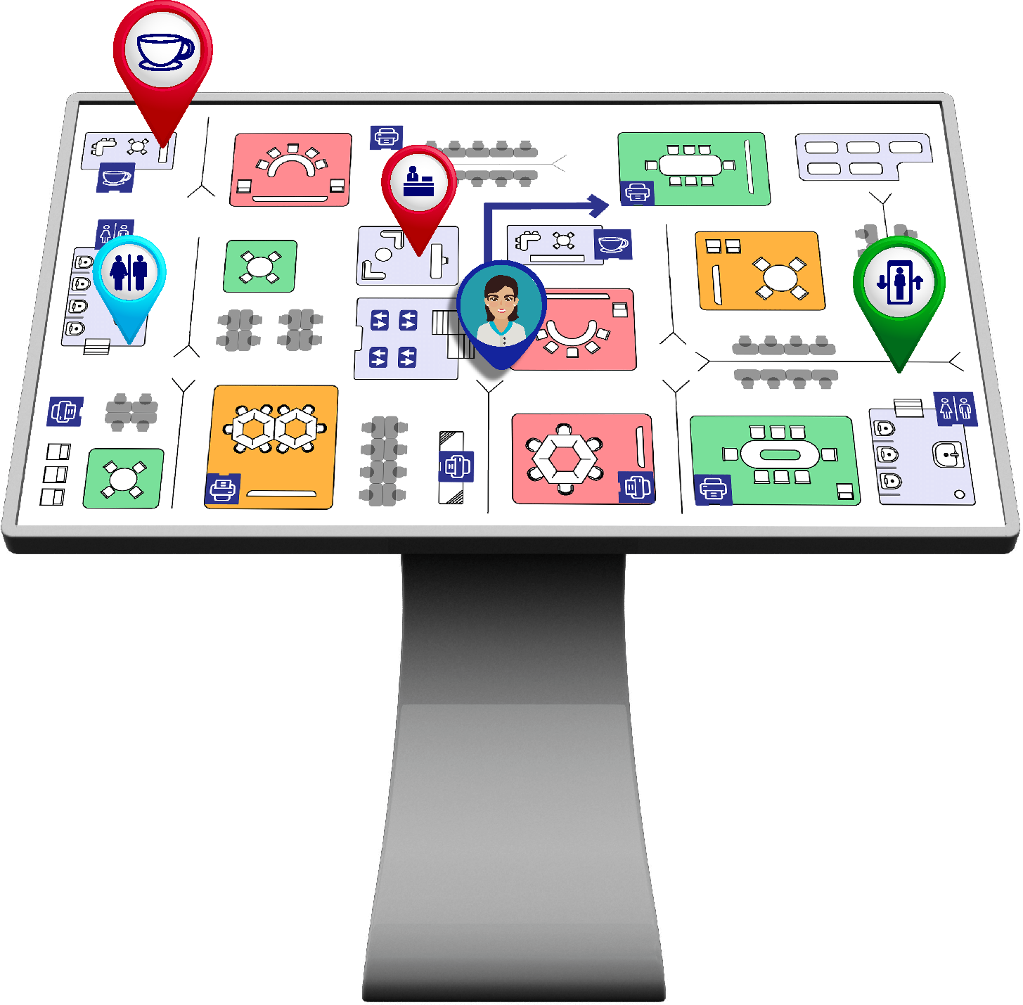 Interactive map on kiosk