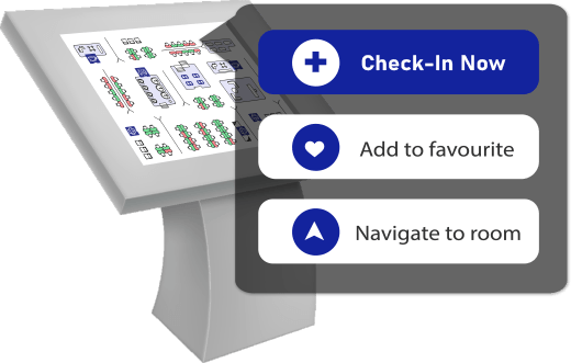 Desk checkin on kiosk